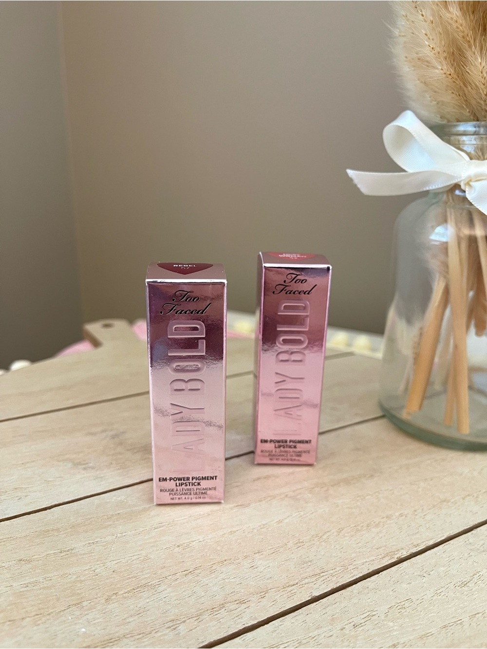 Too Faced Lady Bold Em-Power Pigment Lipstick – Multiple – New & BNIB